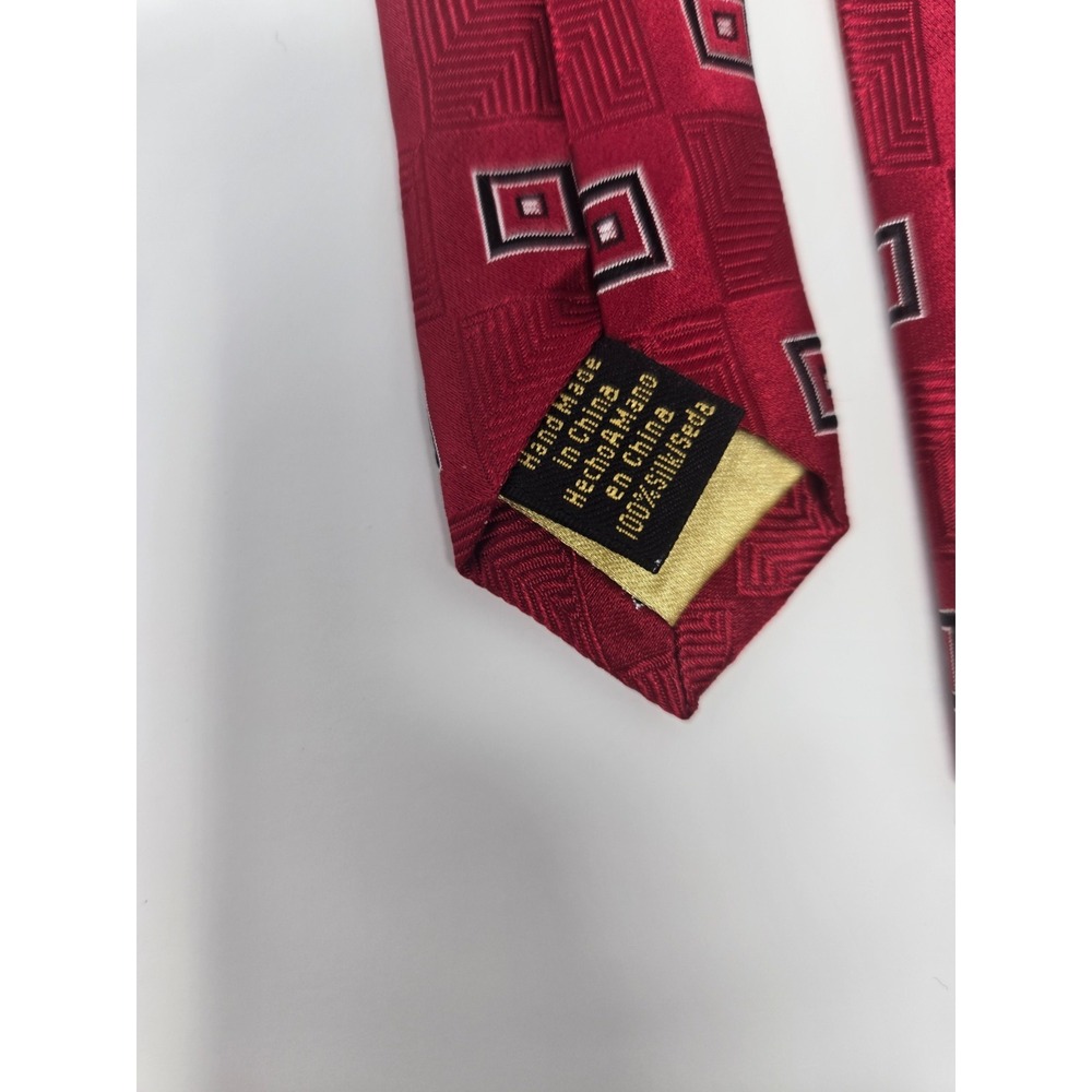 Donald J. Trump Necktie Mens One Size Red Geometric Silk Signature Collection - Picture 4 of 5